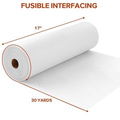 ZOMONETI Medium Weight 17in x 30yd White Iron On Weight,