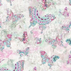 Wild Blush Purple Butterflies Allover Danhui Nai Fabric 1/2 Yard #89219-164