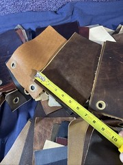 Large Quality Leather Sample Swatch Lot Craft Wallet Sheath Zebra Cobra Croc Etc