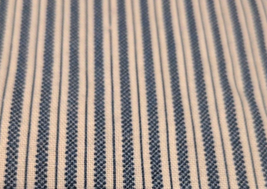 26″ X 40″ Yard Vintage Striped Marcus Brothers Textiles Cotton Fabric Blue White