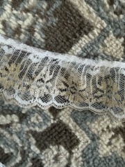 Black and Gold Fabric Remnant and Lace Trim Lot