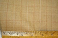 2.86 yds English WOOL Fabric Suiting 9 oz Super 100s Toffee Plaid 103″ BTP