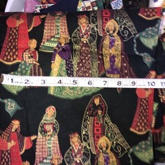Vintage Christmas Fabric – Royalty Pattern w/ Gold Accents, 1990’s Hancock MN