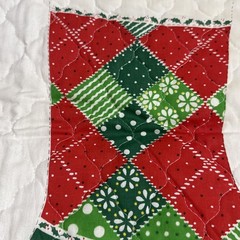 Vintage Spring Mills 2 Christmas Stocking Cut Sew Quilt Fabric Panel 4640