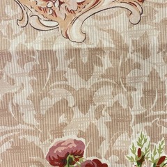 1.2 YD Vintage Floral Flourish Polished Cotton Decor Fabric Beige Cyrus Clark