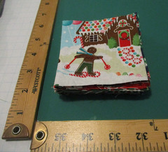 Cotton Quilt Craft Fabric Squares 3 1/2″ Lot of 64 All Christmas Winter Prints