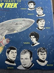 VTG 20 Years of Star Trek Fabric Curtains USS Enterprise Cotton Blue Set of 2