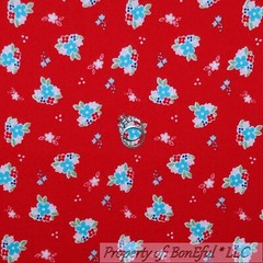 BonEful Fabric FQ Cotton Flannel Quilt VTG Blue White Sheep Farm Animal Baby Boy