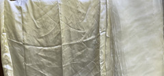 Off White Satin Mesh/Net and Lace For Doll Cloths Crafts Slow Stitch Vintage