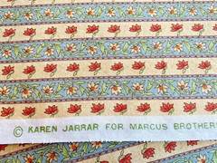 Marcus Bros Cotton Fabric – KAREN JARRAR – Floral Stripe – 1 3/4 yd x 44″ w