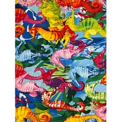 1976 Hi-Fashion Fabrics Seahorse Cotton Fabric Coastal Nautical Tropical Summer