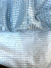 Silver Grey Metallic on mesh netting Fabric By the Yard 46″ Wide