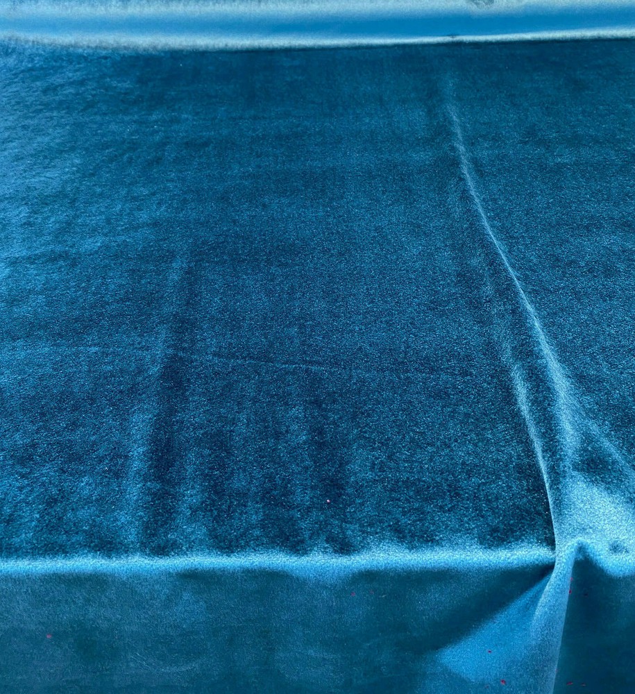 Exclusive Velveteen Teal Turquoise Drapery Upholstery Fabric by the yard