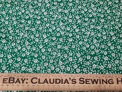 Ozark Calicos BTY Fabri-Quilt Ivory Floral on Green