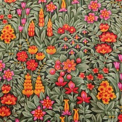 Vintage Floral Fabric Freedom Cotton for Quilting etc Jungle Fun 24 x 43 inches