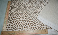 Tan Brown White Dots Cut Velvet Home Decor Fabric Upholstery 22″ x 58W Fast Ship