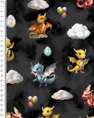 1 m x 1.50 m Black Dragon Digital Dress Fabric – Wrinkle-Free