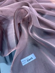 FABULOUS QUALITY SILK METALLIC ORGANZA PLAIN OR SILK TISSUE – BLACK/ COPPER!!!
