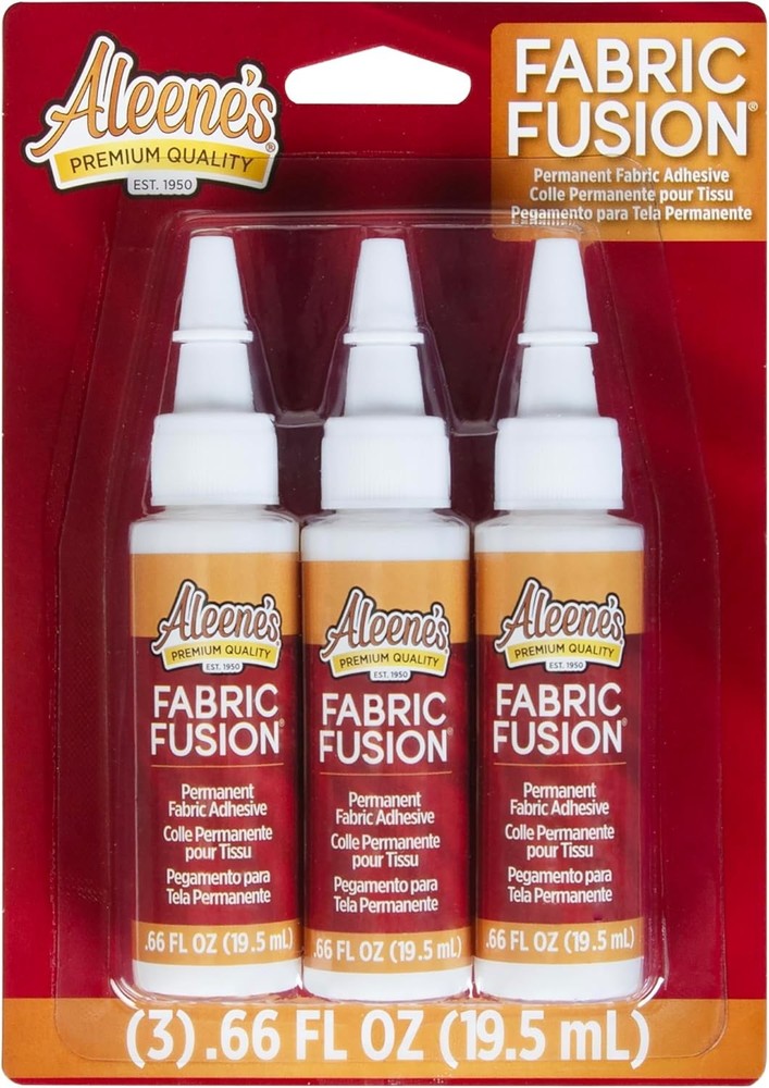 Fabric Fusion Glue .66 oz 3-Pack Permanent & Washable Adhesive Dries Flexible
