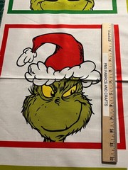 RK How the Grinch Stole Christmas 6 block 100% cotton fabric panel aprox 24 x 44