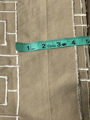 Maxwell Geometric Squares Embroidery Trellis Fabric Grand Central Tan 60x3Yd New