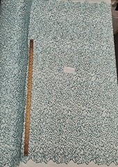 Mint 4 Way Stretch Nylon Spandex Mesh Sequin Embroidered Fabric “Spider Web” 