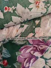 Cotton Blend Fabric Dark Green With Floral Pattern 5 1/2 Yards 40″ Wide Crantex