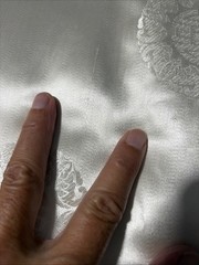 MEI WAH HONG KONG SHOU Medallion Dragon silk brocade damask White fabric 4.1 YDS