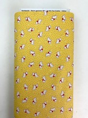 Handworks – Happy message 30’s – Scottie Dog Scatter – Yellow 1/4yd