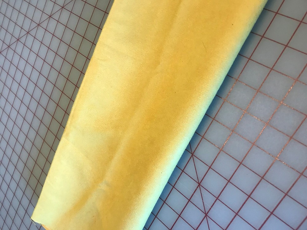 New – Multi Purpose Faux Suede Decor Fabric – Yellow 10″L x 58’W