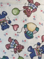 Fabric RARE VTG 90s N Erlanger Blumgart Bears with Balloons Cotton Flannel 36×44