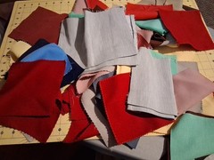 Lot # 2 Knit Quilting Squares Pieces About 6″ X 6″(At Least 65 )