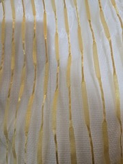 Sheer Fabric 116″ X 216″ Gold Striped Strands Organza Event Curtains Material