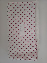 Fabric Remnant Material 60×108″ Fuschia Pink Polka Dot On White Piece Polyester