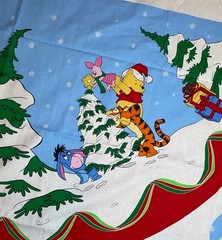 Disney Winnie The Pooh Christmas Tree Skirt & Fabric Panels – 2 Panels, 58″