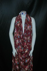 Rayon Stretch Jersey Knit Fabric Beautiful Floral Maroon/Pink/Aqua/Green 9oz