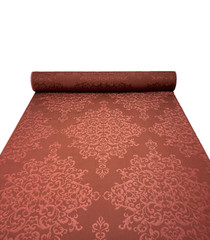 DONGHIA FIAMMA RED FLORAL MEDALLION JACQUARD FURNITURE FABRIC BY YARD 55″W