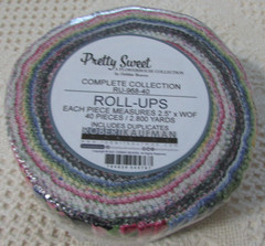 Robert Kaufman Debbie Beaves “PRETTY SWEET” Roses Flowers Jelly Roll 40 pc OOP