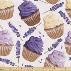 Lavender Cupcake Waterproof Fabric 36×58 inches