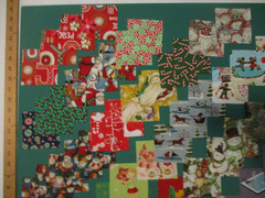 Cotton Quilt Craft Fabric Squares 3 1/2″ Lot of 64 All Christmas Winter Prints