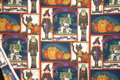 HALLOWEEN CATS AND BROOMS AND FRIENDS FROM MMFAB– 100% COTTON FABRIC