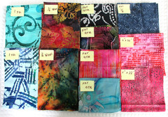 4+ Yards Batik Cotton Fabric – Assorted Patterns, Colors and Sizes – As Pictured