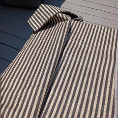 Vintage Woven Tapestry Upholstery Fabric 10 Yards Black Striped Chenille Velour
