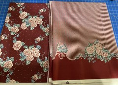 Daisy Kingdom burgundy Rose Bouquet and coordinating fabric over 7 yards