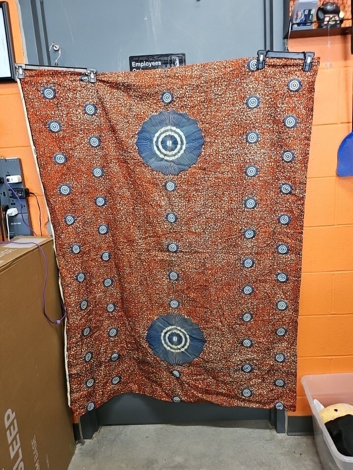 Orange African Print Fabric, Ankara Wax Fabric, Orange Colour Ankara Print 60×40