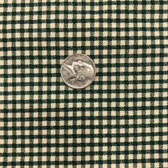 Vtg Green & Cream Gingham Checkered Christmas Fabric Cranston VIP 2 yds x 44”
