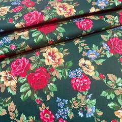 Christmas Floral Fabric by Marcus Brothers Roses and Amaryllis 100% Cotton