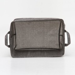 Fabric boxSquare with handle gray 32817