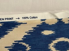 Mill Creek Fabrics Screen Print Cotton Fabric Blue And Off White 118″ x 56″