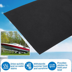 12In X 20Ft Black Boat Trailer Bunk Carpet with Adhesive, Marine Outdoor Polyest